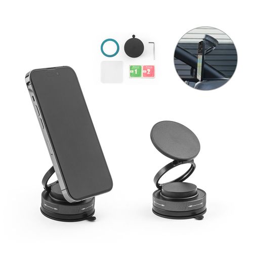 hi!dea - KEPLER. Support magnétique pour téléphone portable avec système de fixation à vide pour surfaces lisses et non lisses (rotation à 360°)