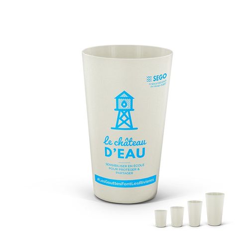 PI Design - GOBELET REUTILISABLE EN BIOCOMPOSITE 30 cl RAS BORD