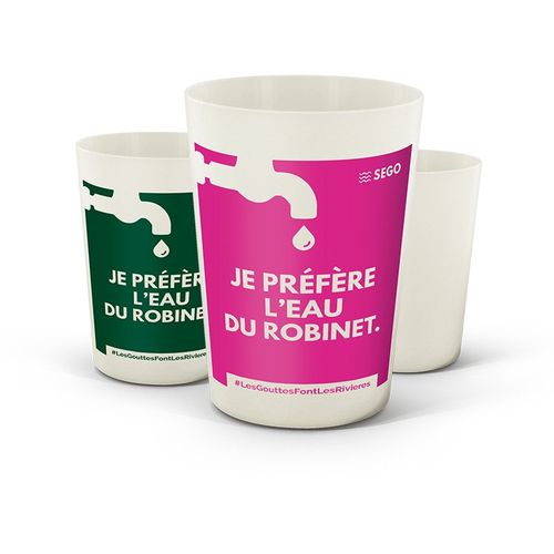 PI Design - GOBELET REUTILISABLE  EN BIOCOMPOSITE 22 cl RAS BORD