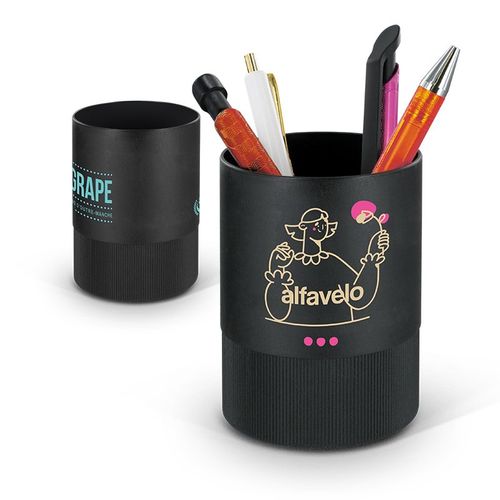 PI Design - POT A CRAYONS PLASTIQUE RECYCLE NOIR