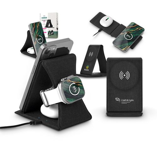 PI Design - CHARGEUR INDUCTION 3 EN 1 ET SUPPORT PLIABLE EN rPET