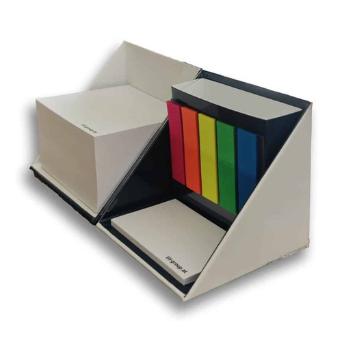 Set de bureau compact publicitaire – Porte-crayon et blocs-notes personnalisables