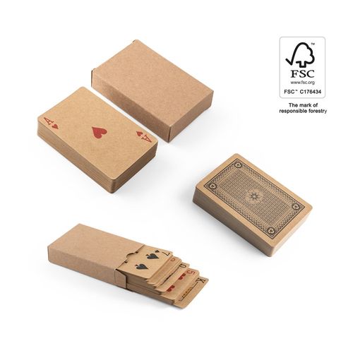 hi!dea - FISCHER. Jeu de 54 cartes classiques en papier kraft, fabriquée à partir de matériaux certifiés FSC™ et d'autres matériaux contrôlés