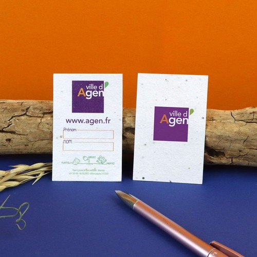 Carte de visite papier graines