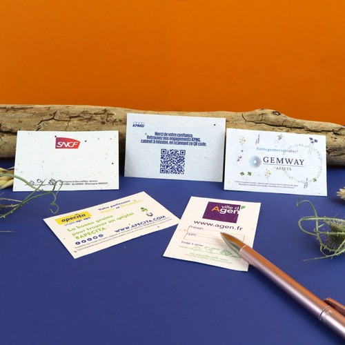 Carte de visite papier graines
