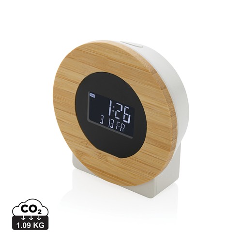 XD Collection - Horloge bureau en bambou et plastique recyclé RCS Utah