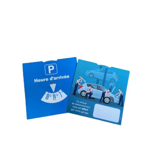 Disque de stationnement européen typé garage Format 15x15 France