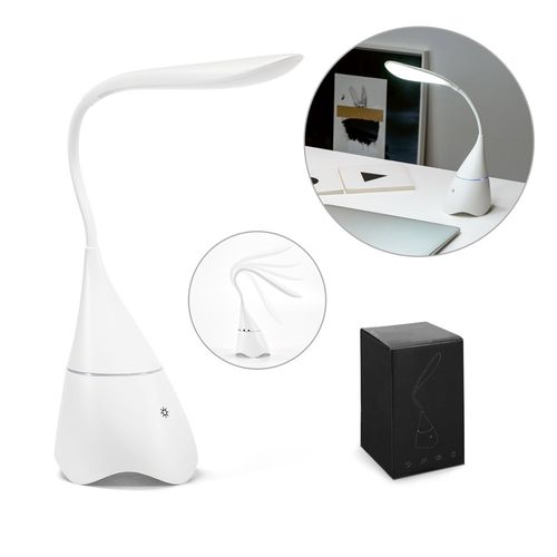 hi!dea - GRAHAME. Lampe de bureau portable avec haut-parleur et autonomie de 5h en ABS recyclé (100 % rABS)