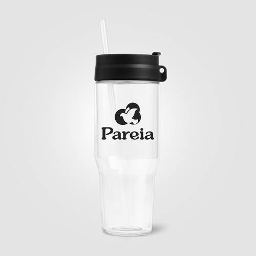 Gobelet Polar en verre recyclé à deux tons avec paille - 1 L