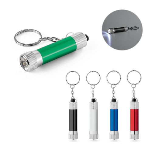 hi!dea - RE-LERGAN. Porte-clés en aluminium (92 % recyclé) avec lampe de poche LED à 3 lumières